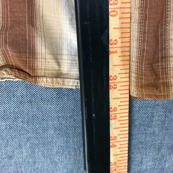 Buckle BKE 67 Pearl Snap Shirt 2XL XXL Long Sleeve Rockabilly Plaid Brown Men's - Picture 8 of 9